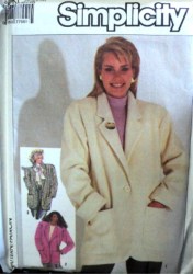 7755 86  BOXY 1 BUTTON LINED COLLAR POCKET JACKET PATTERN 10-14